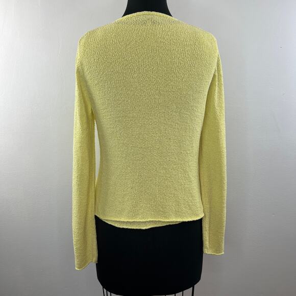 EILEEN FISHER Yellow Cardigan (M) Tank Top (S) Sweater Set VNeck Long Sleeve VTG - Picture 4 of 7